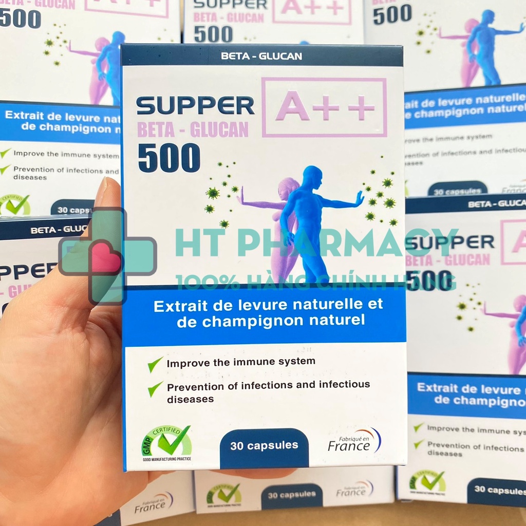 Viên Uống BetaGlucan - Beta Glucan 500 Supper A++ Hỗ Trợ Tăng Sức Đề Kháng