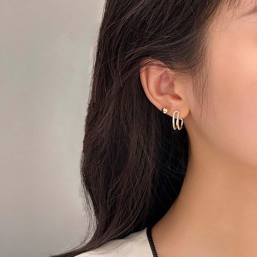 QQMALL Bông Tai Đính Đá Ngọc Trai Thời Trang Hàn Quốc Dành Cho Nữ