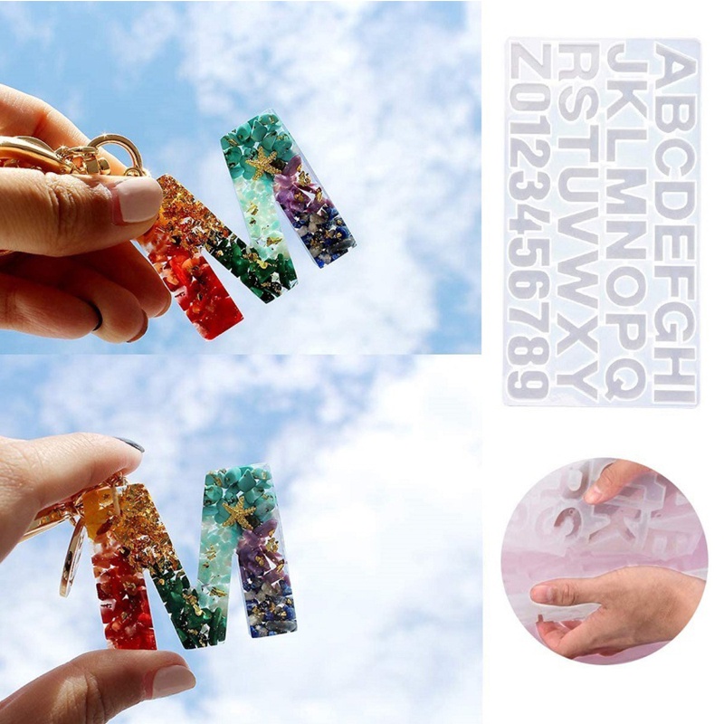 Sa Khuôn Silicon Làm Móc Khóa / Trang Sức Hình Chữ Cái Tiếng Anh