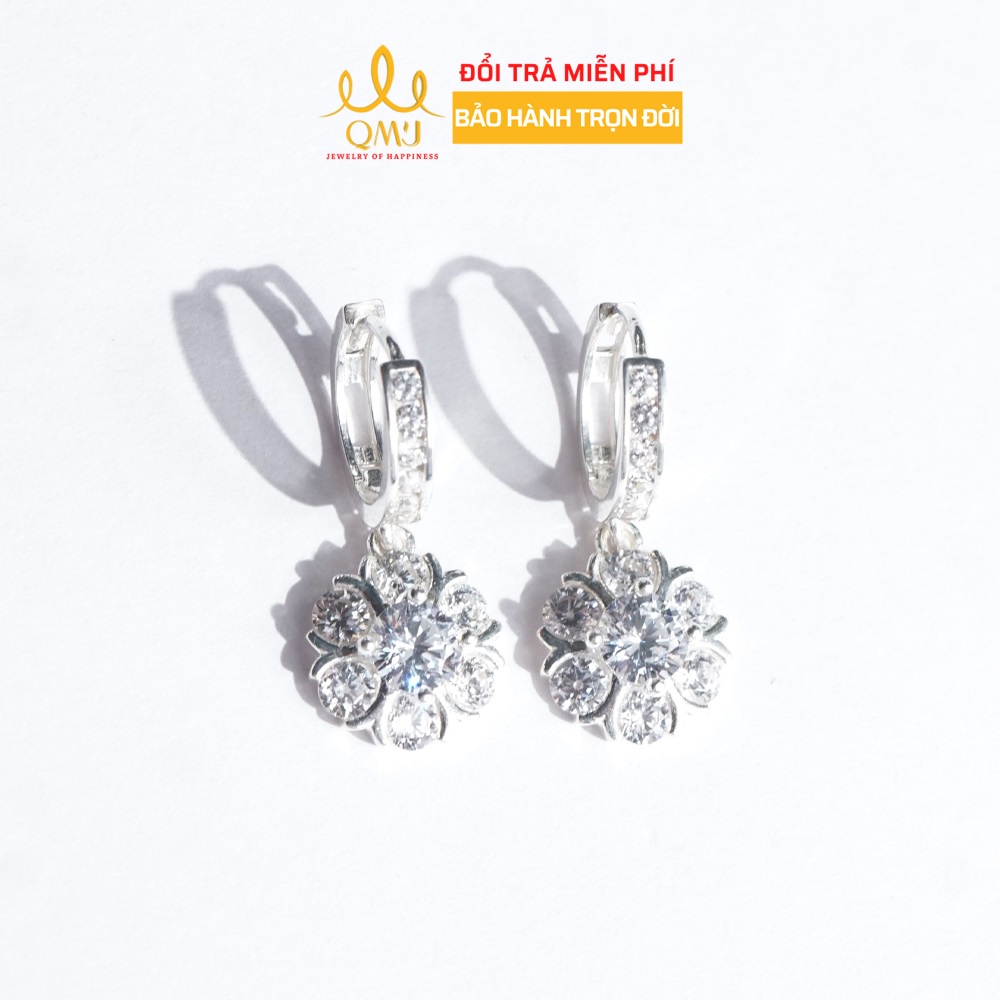 Bông tai nữ bạc 925 Hoa 6 cánh cao cấp QMJ - Q701