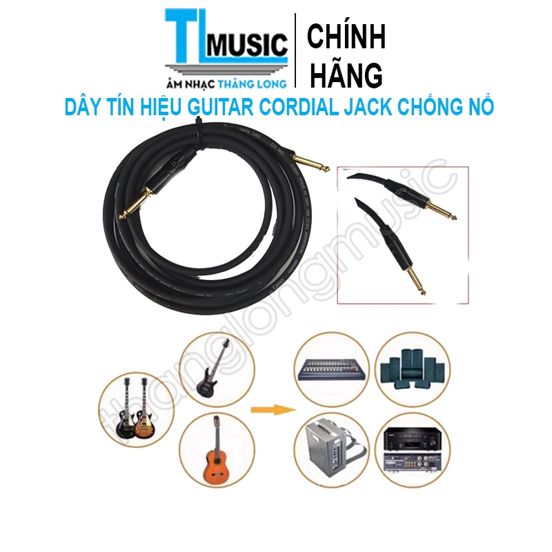 Dây kết nối tín hiệu guitar - Dây cáp âm thanh Cordial Germany jack chông nổ