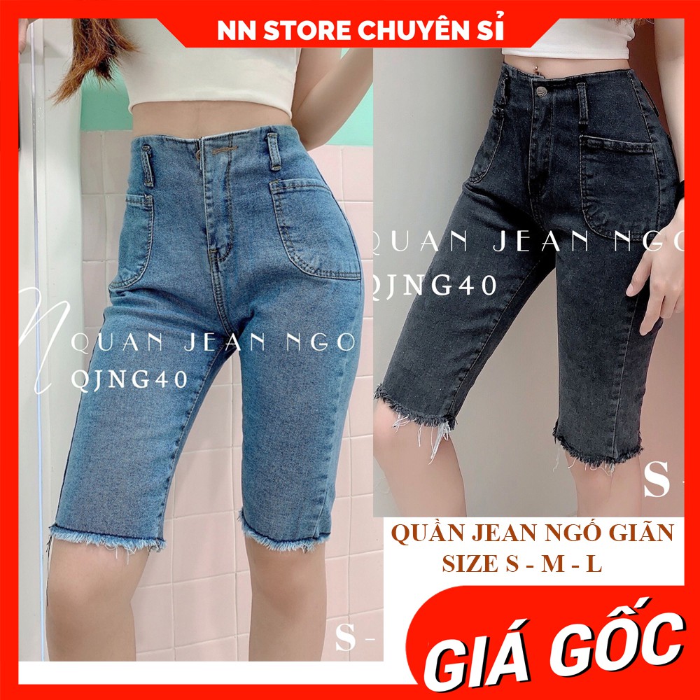Quần ngố ôm body chất jean co giãn 🛑 Quần jean lửng nữ QJNG40