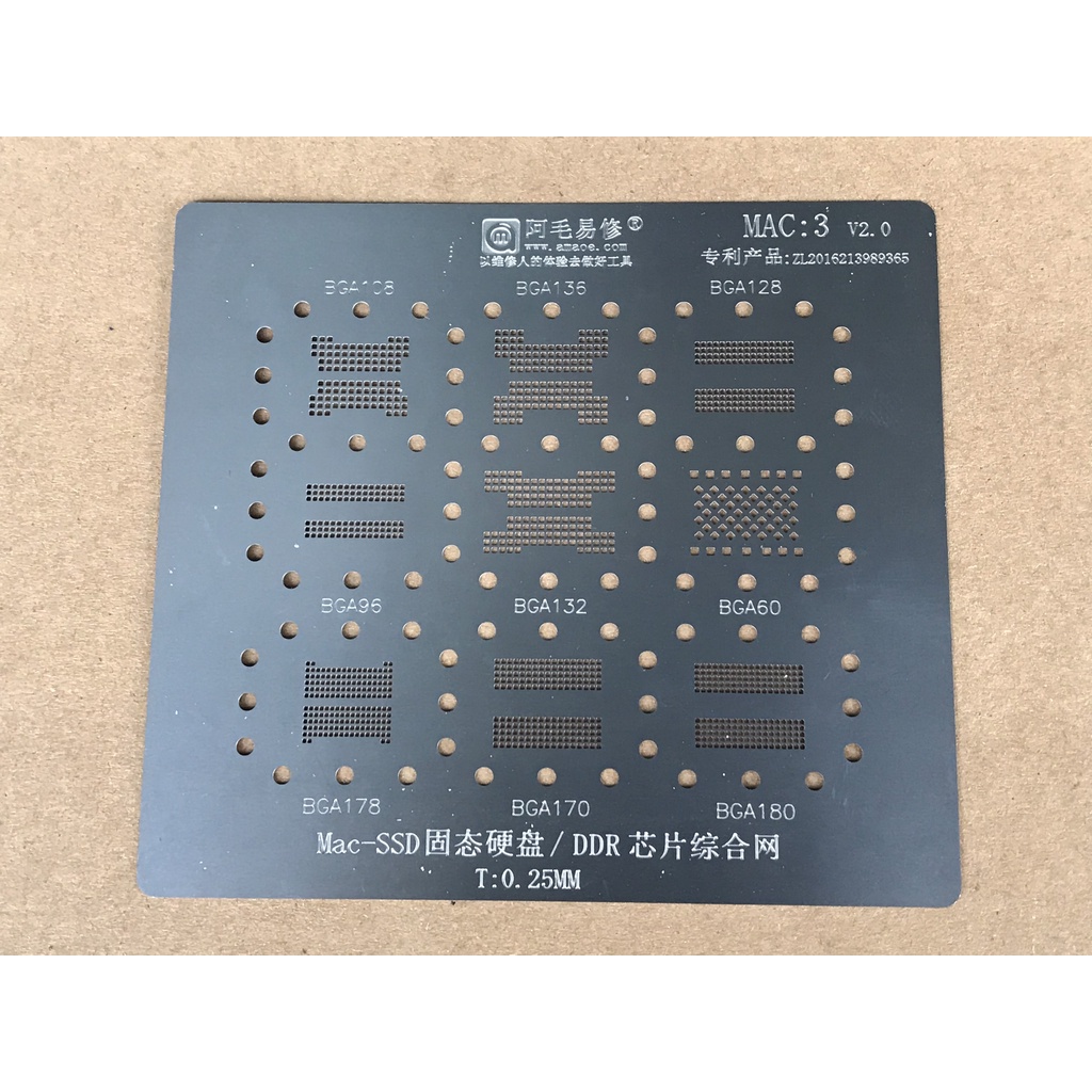 Bộ lưới làm chân Mac1 đến Mac9 dùng cho thợ sửa chữa làm chân BGA