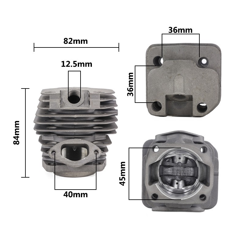 Bộ xi lanh và bộ pít-tông đường kính 45mm thay thế cho máy cưa 52 52cc tiện dụng