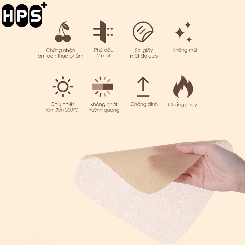 Giấy thấm dầu đồ ăn - túi 50 tờ thấm dầu cực an toàn, chịu nhiệt lên đến 220°C
