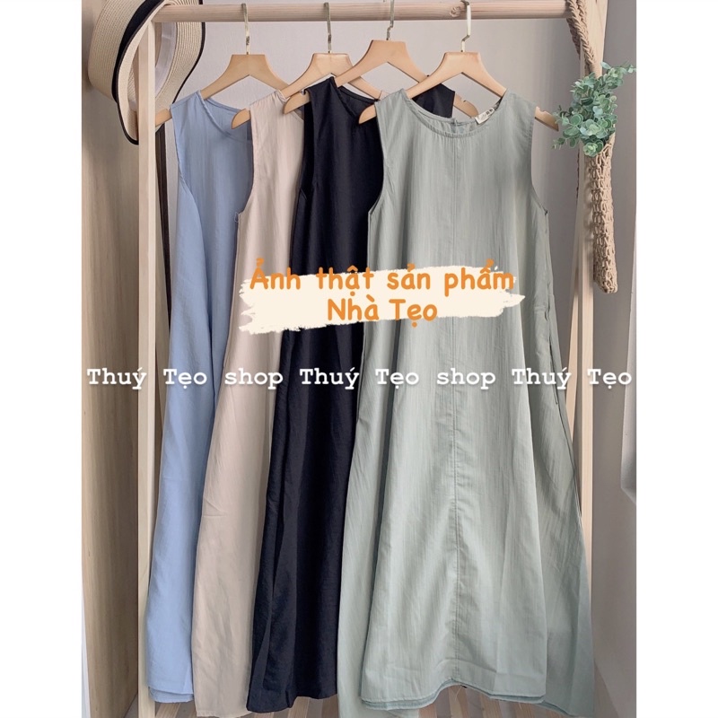 VÁY SÁT NÁCH SUÔNG DÁNG XOÈ CHẤT ĐUI  - Váy maxi xoè nhẹ 4 màu xinh xắn | BigBuy360 - bigbuy360.vn