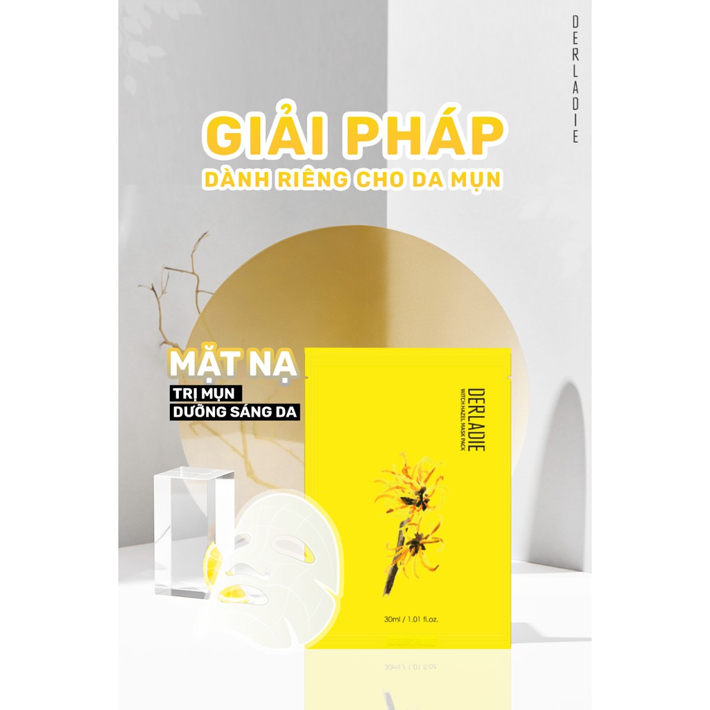 Mặt nạ Hỗ Trợ Giảm Và Ngăn Ngừa Mụn, Dưỡng Sáng Da Derladie Witch Hazel Mask Pack 30ml