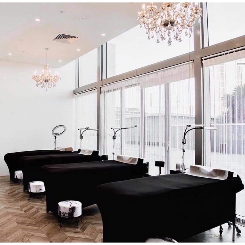 Ga bọc giường nối mi-spa-phun xăm màu đen