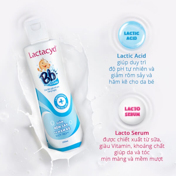 [CHÍNH HÃNG]Sữa tắm gội an toàn cho em bé Lactacyd Bb Chai 250ml