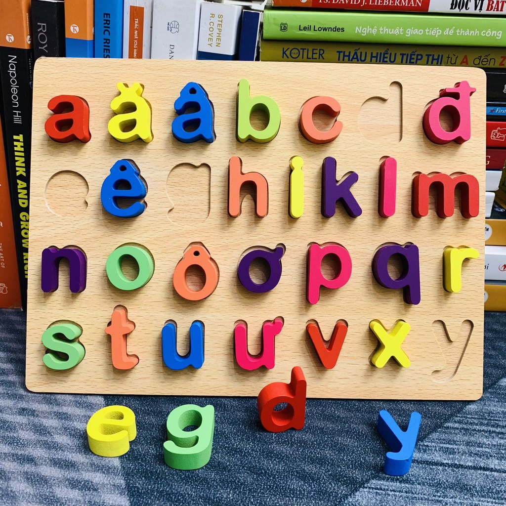 Combo Đồ Chơi Giáo Dục Cho Bé Làm Quen Bảng Chữ Cái Tiếng Việt In Thường Và Bảng Số Học Kèm Phép Tính Và Hình Khối