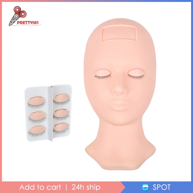 Đầu Ma Nơ Canh Bằng Silicone [Prettyia1] Luyện Tập Nối Mi Giả