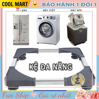 Kệ Kê Chân Máy Giặt - Tủ Lạnh Đa Năng Khung Inox Đế Nhựa Chống Rung Điều Chỉnh Được Kích Thước