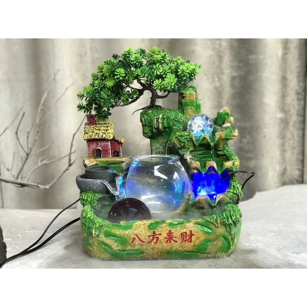 Thác nước phong thuỷ mini để bàn - Tiểu cảnh,hòn non bộ