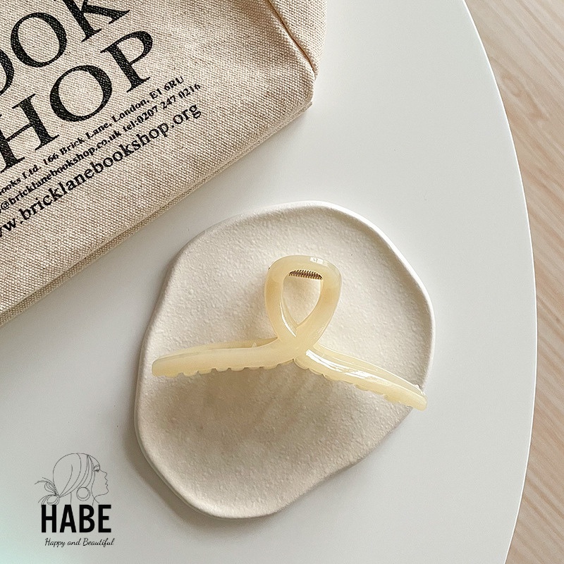 Kẹp tóc đẹp càng cua Hàn Quốc Ulzzang basic màu trơn HABE PKT06