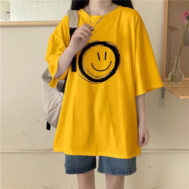 Áo thun tay lỡ unisex form rộng Mặt Tròn nam nữ phong cách ulzzang Wind | BigBuy360 - bigbuy360.vn