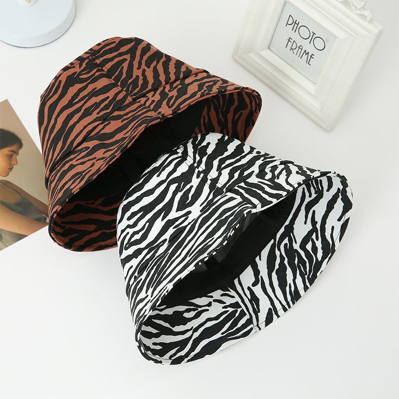 [Spot] Su Yan hat, vintage leopard print fisherman hat, sun hat, small zebra print bucket hat with face, pot hat, white leopard print, coffee leopard print
