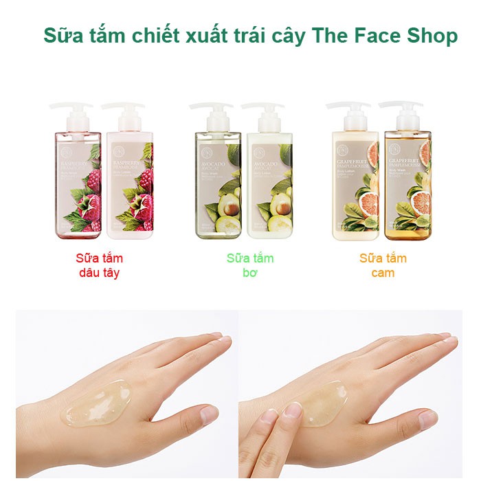 [Mã COSTFS205 -8% đơn 250K] Gel Tắm Chống Lão Hóa TheFaceShop Raspberry Body Wash 300ml