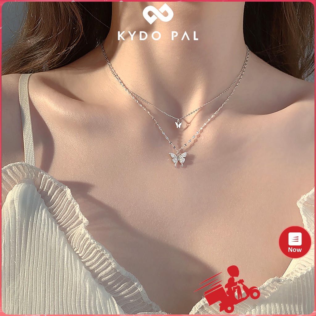 Vòng cổ nữ bạc 925 choker bướm đôi thời trang dây chuyền cá tính MCK29 - KYDO PAL Phụ kiện trang sức