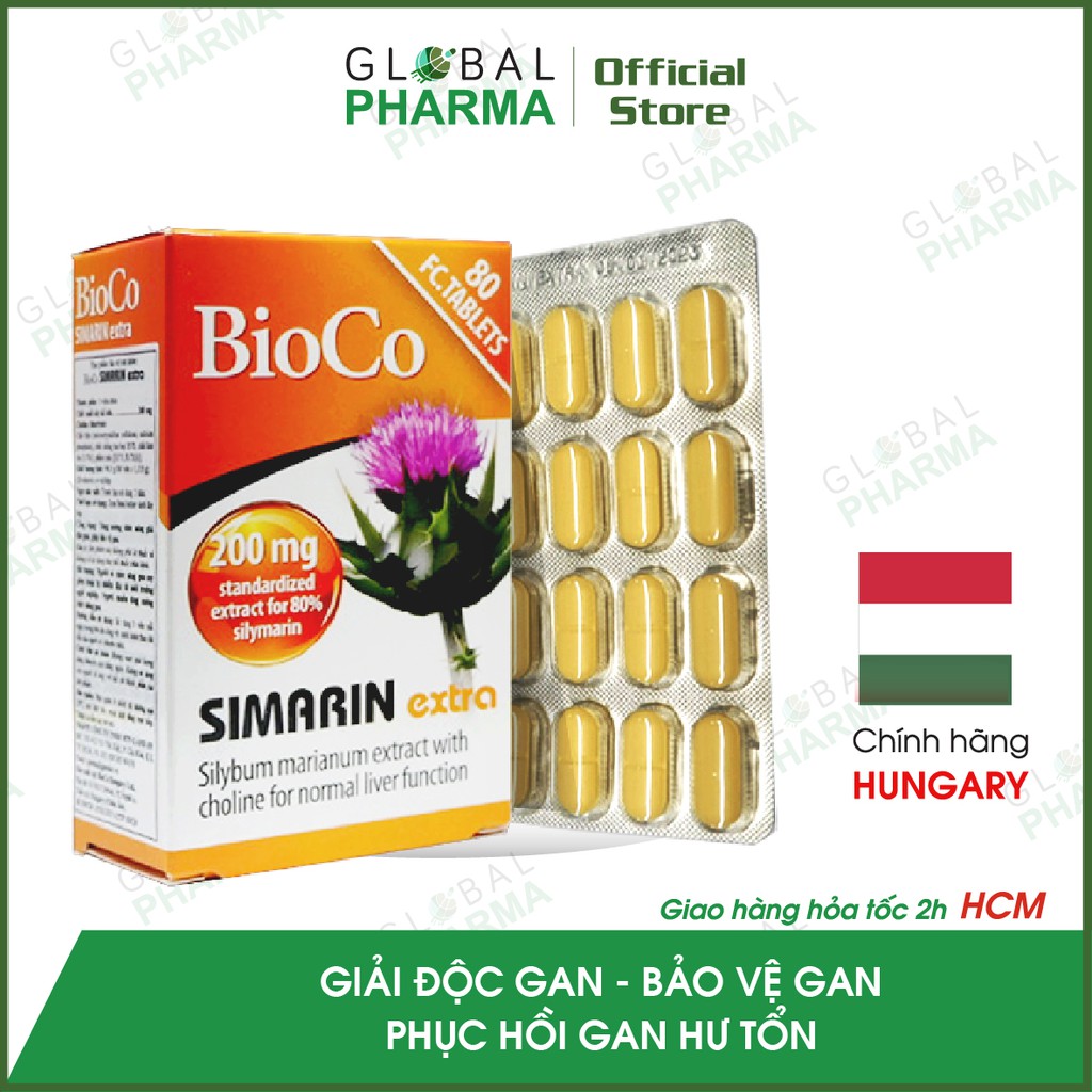 [HUNGARY] Giải độc gan, Hạ men gan BIOCO SIMARIN EXTRA (Hộp 80 viên)