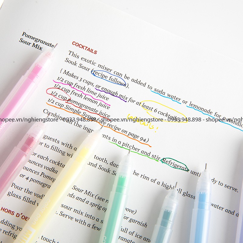 Trọn bộ 12 màu bút bi siêu cute - Thích hợp trang trí sổ bìa đáng yêu