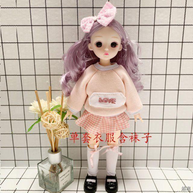 ☞30 cm Công chúa Barbie Bộ 21 khớp 3D mắt thật BJD búp bê quà sinh nhật cô gái đồ chơi