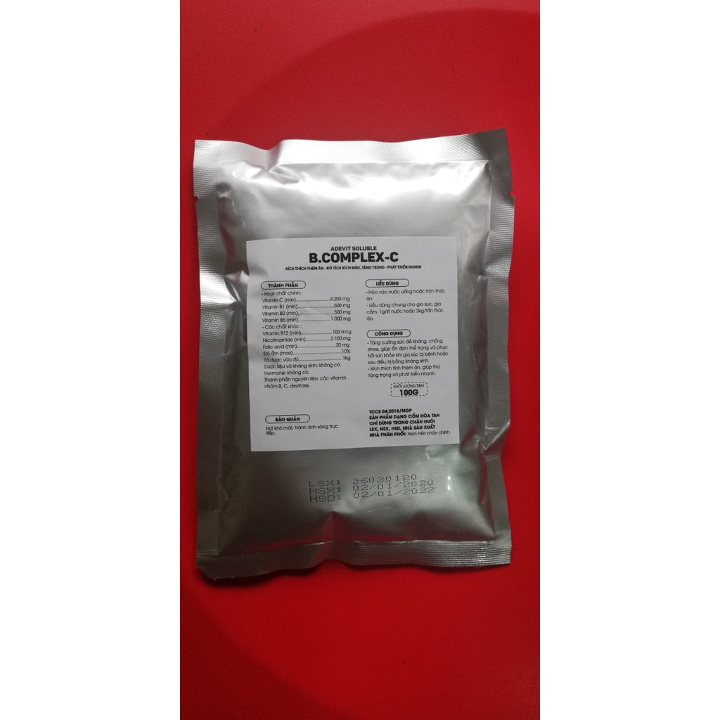 1 gói 1kg B.complex-c  dạng cốm dùng cho gia súc, gia câm, chó mèo