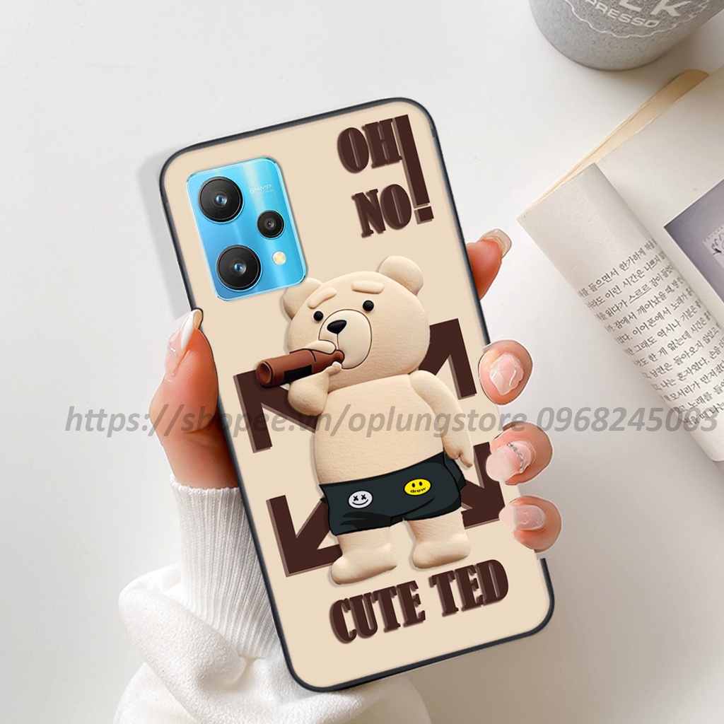 Ốp lưng Realme 9 4G / 9i / 9 Pro / 9 Pro+ 5G in hình 3D gấu cute cool ngầu giả nổi.