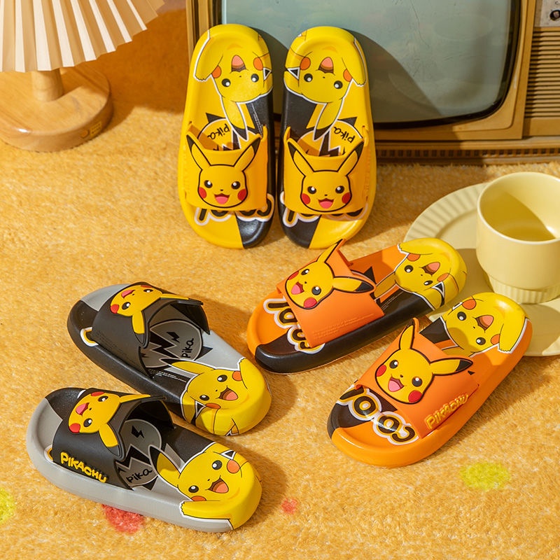 Pokemon kids Slippers Indoor Slippers Cute Pikachu Slippers Summer Cartoon Slippers Home Slippers Non-slip Soft Bottom Sandals and Slippers Bath Shoes Outdoor Slippers Baby Slippers