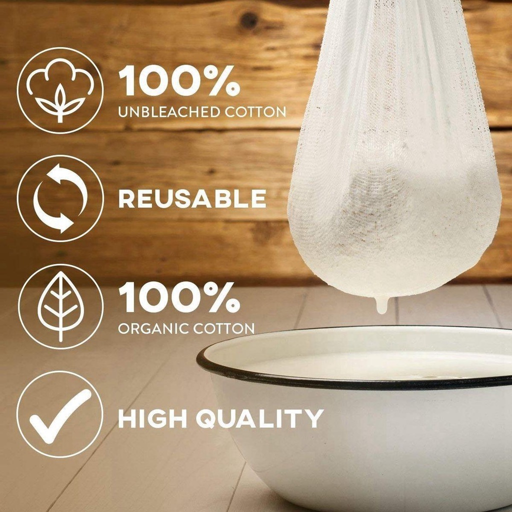 AUGUSTINA Vải Cotton Lọc Tự Nhiên Không Tẩy Trắng Có Thể Tái Sử Dụng Cho Hạt Sữa Đậu Bánh Mì