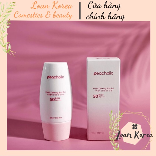 Kem chống nắng vật lý Peacholic 60ml SPF 50+ PA++++, kem chống nắng peacholic