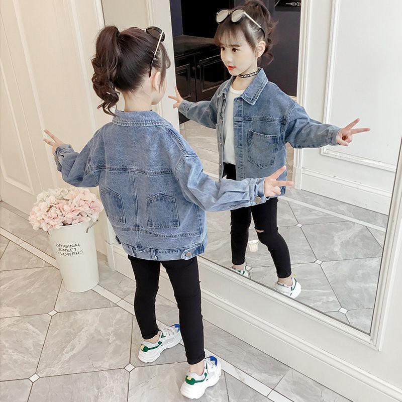 Girls' denim jacket new Korean version of the spring clothing in the big boy Western style autumn children's clothing children's jacket