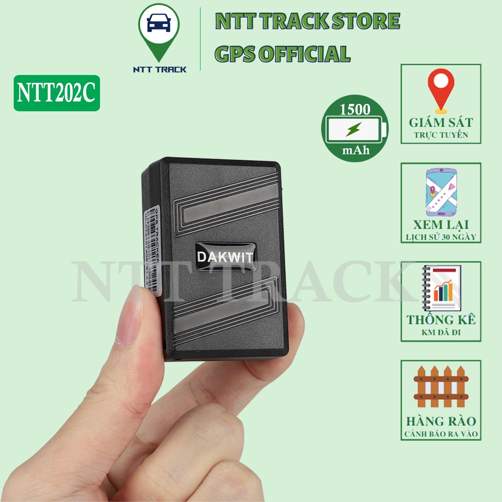 Thiết bị định vị giám sát xe máy ô tô không dây pin 1500 mAh NTT202C - NTT Track