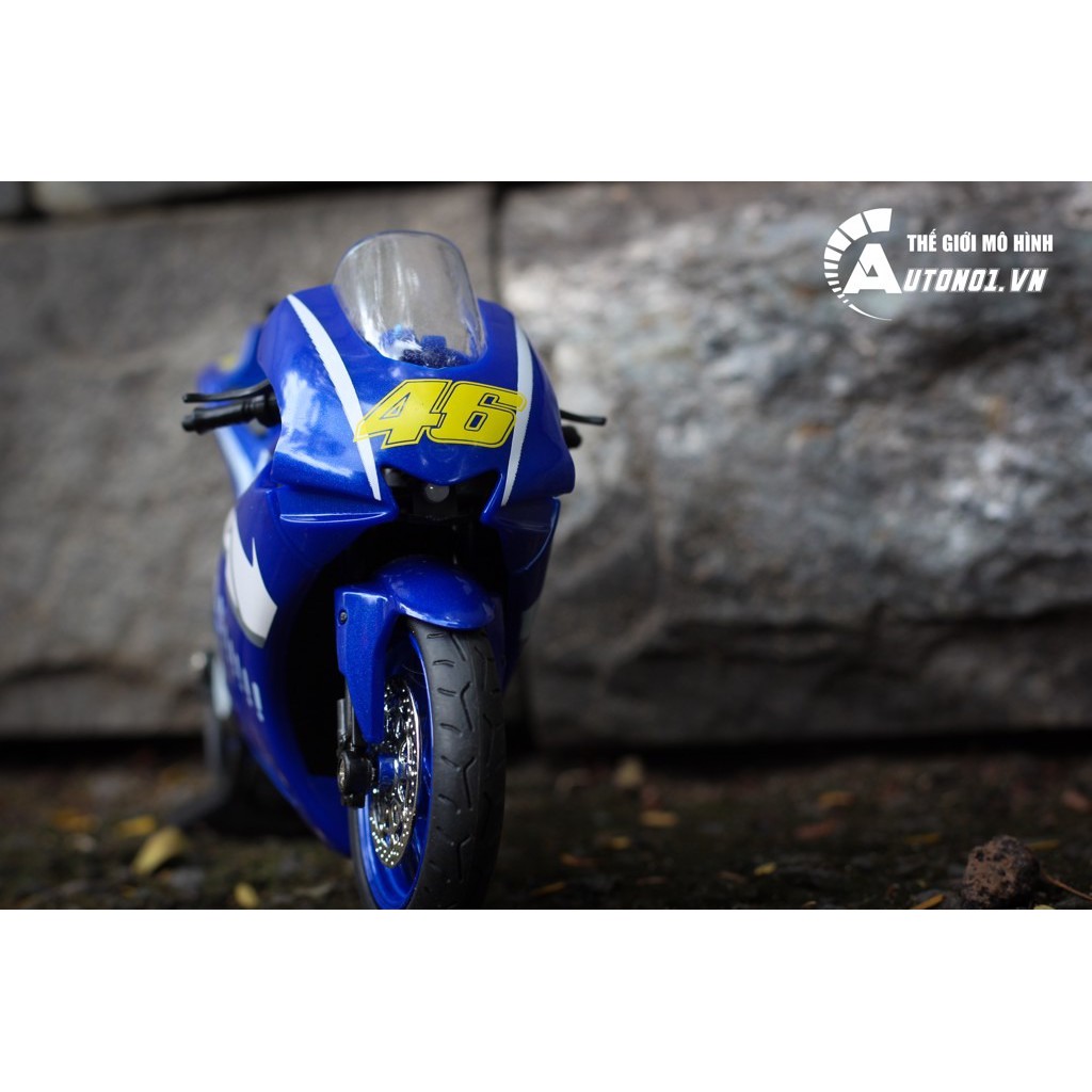 MÔ HÌNH XE MOTO GP TEAM GO NO.46 BLUE 1:12 CÓ ĐÈN NHẠC DIECAST METAL 5704