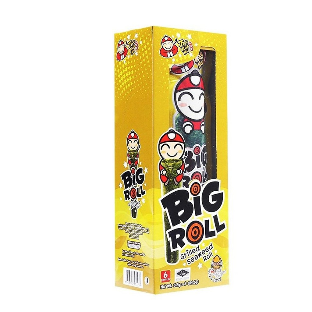 Hộp 6 gói rong biển ăn liền TaoKaeNoi BIG ROLL - ĐỦ VỊ (3,6g/gói)