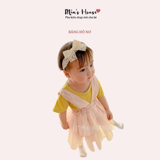 Phụ Kiện Cho Bé - Băng Đô Nơ, Kẹp Nơ Trắng Cho Bé Gái