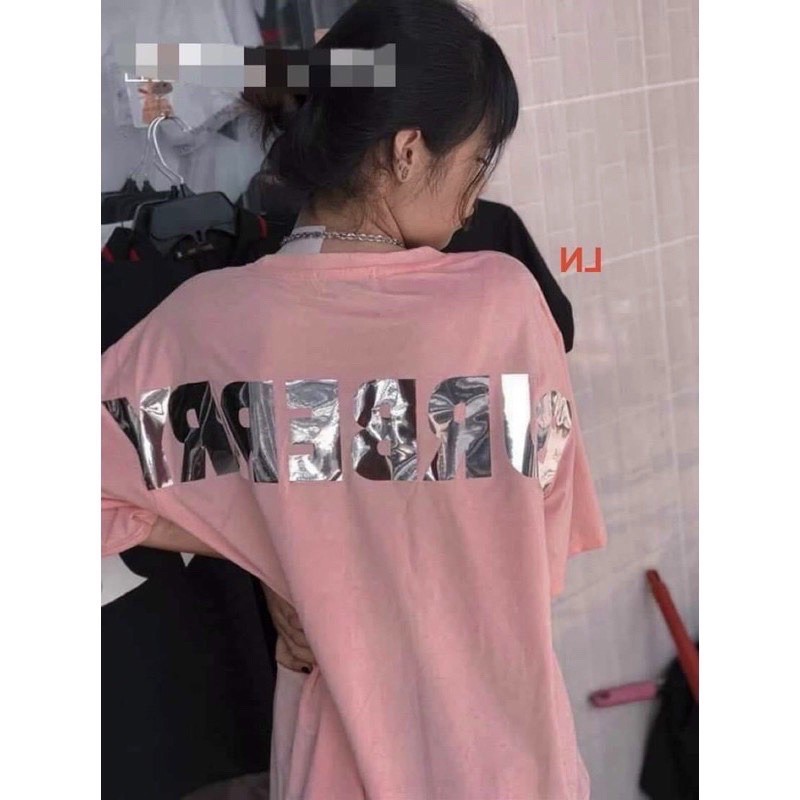 Áo thun in lưng tráng gương chạy vai chữ to nhiều màu BUBE