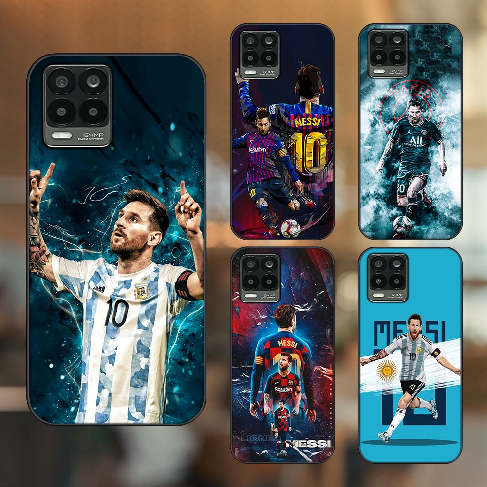 Ốp lưng Realme 8, 8 Pro viền đen in hình Lionel Messi Barcelona PSG