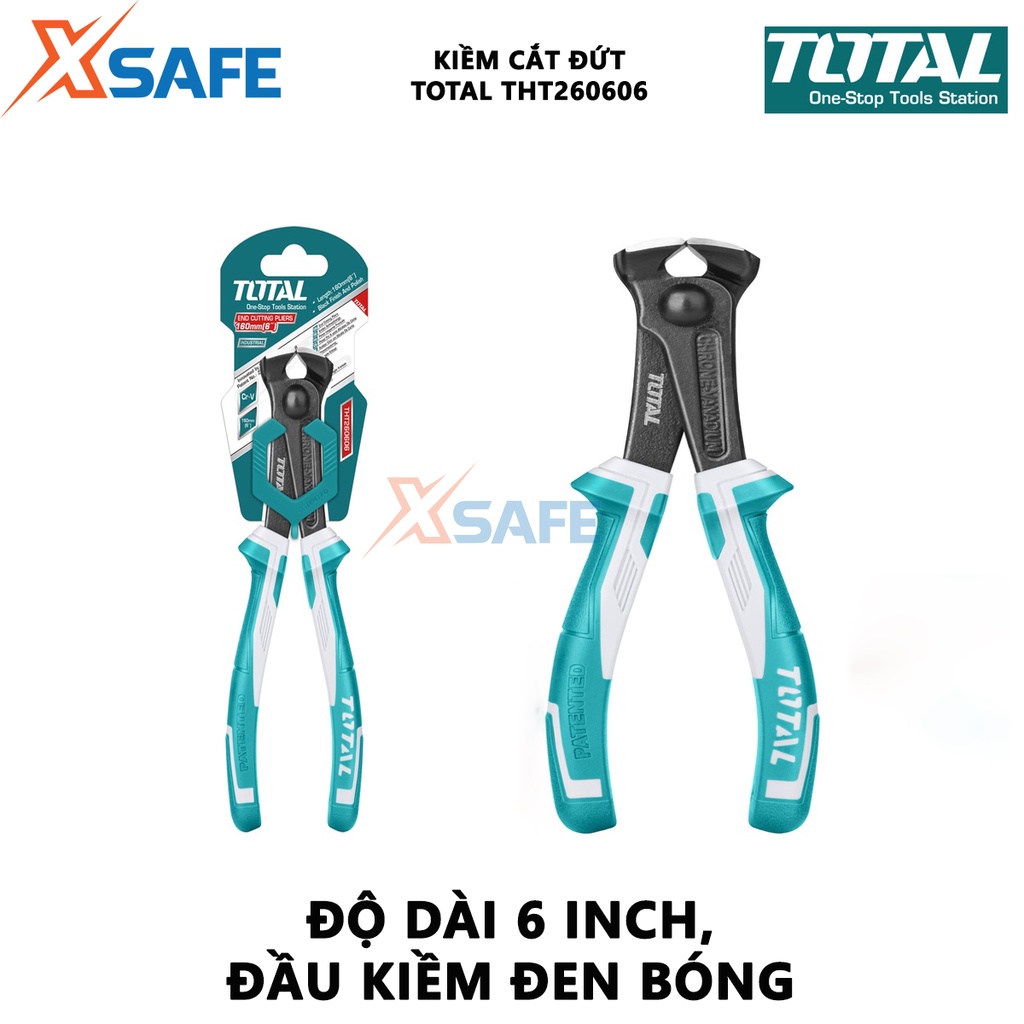 Kìm càng cua TOTAL THT260606 kềm cắt đứt Kích cỡ dài 160mm (6&quot;), hợp kim cứng, mũi kìm khỏe, tay cầm làm bằng nhựa tổng