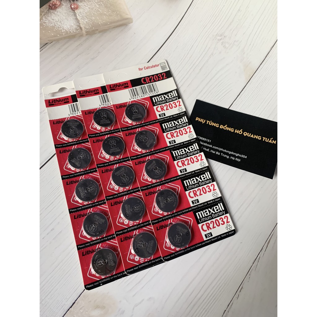 Vỉ 5 viên pin CMOS CR2032 Maxell Lithium Battery 3V