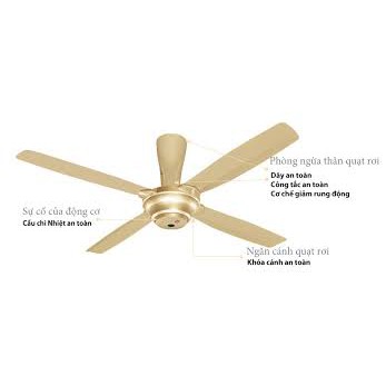 Quạt trần cao cấp KDK M56PR ( Vàng, Bạch Kim)