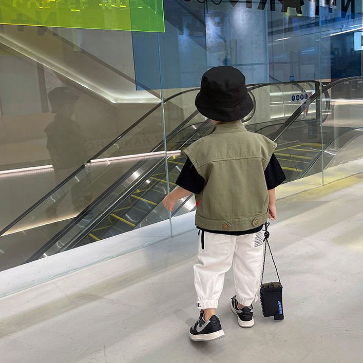 Áo Khoác Sát Nách Kiểu Hàn Quốc Thời Trang Xuân Thu Cho Bé Trai