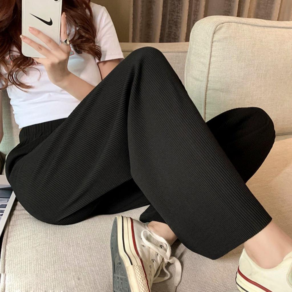 Quần thun len tăm dài ống rộng