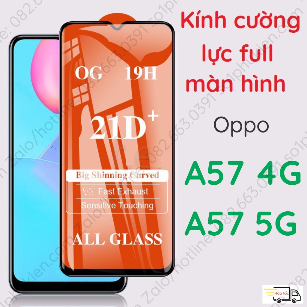 Kính cường lực Oppo A57 2022  / A77 / A77s full màn hình, full keo, chuẩn đẹp