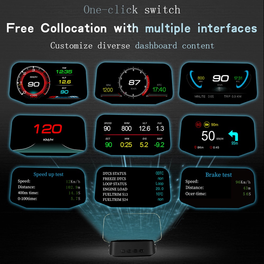 Máy Quét c2 Hiển Thị Tốc Độ hud Trên Xe Hơi obd2 Kết Nối bluetooth gps