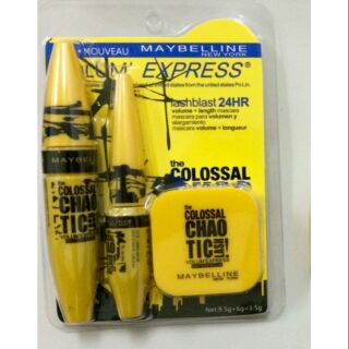 Bộ mỹ phẩm gồm macara,chì kẻ và phấn phủ