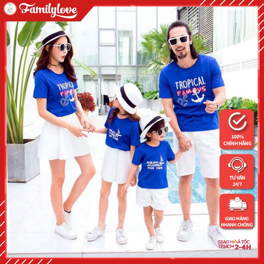 Áo gia đình Familylove - Mẫu Áo gia đình đi biển TROPICAL FAMOUS