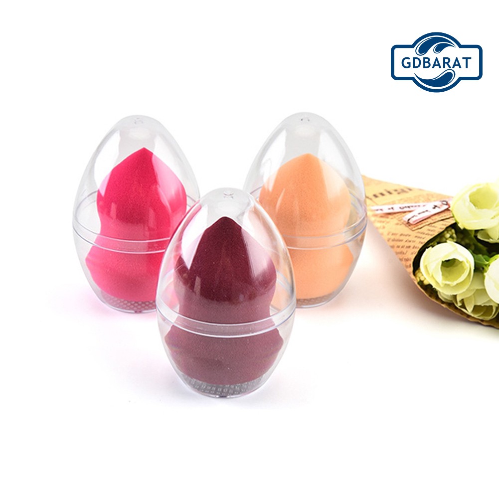 (Hàng Mới Về) Hộp Đựng Mút Trang Điểm Hình Quả Trứng Trong Suốt Tiện Dụng