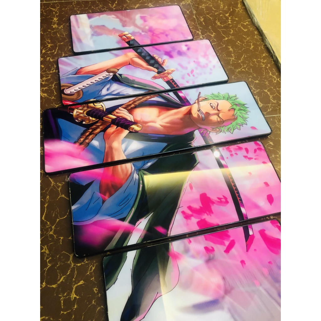 Set 5 Tranh One piece Tráng Gương Cao Cấp Luffy/ Zoro/ Sanji/ ACE Tráng Trí Phòng Khách/ Game/ Phòng Ngủ