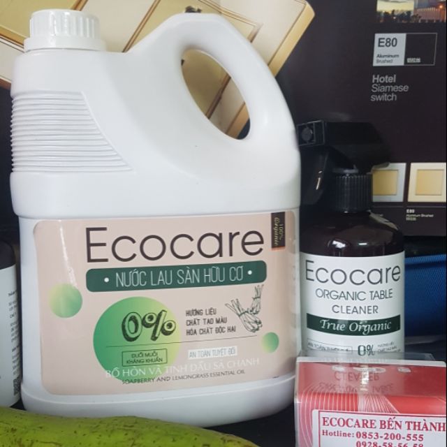 KHUYẾN MÃI CỰC LỚN! Nước lau sàn hữu cơ sả chanh 4 lit Ecocare công nghệ Đức
