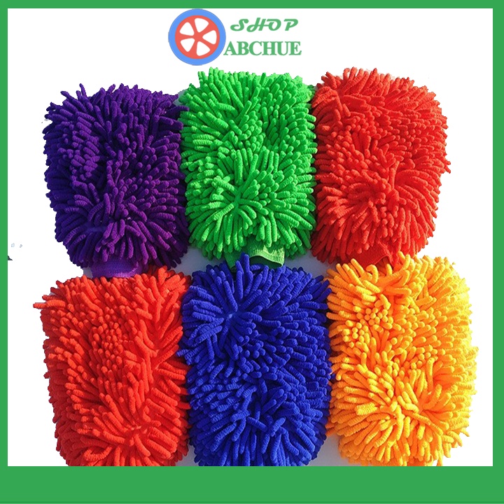 Gang tay rửa xe ô tô, bao tay sợi microfiber siêu mềm , sạch an toàn cho tay